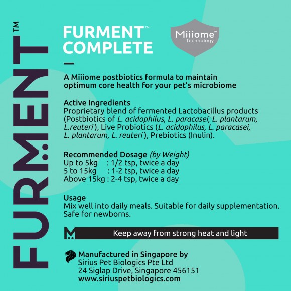 FURMENT Complete 50g - Postbiotics, Probiotics, Prebiotics powder supplement